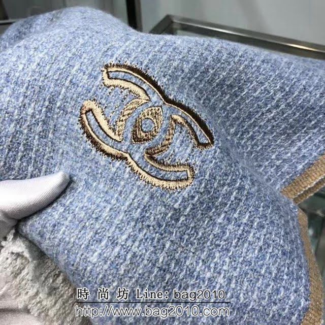 CHANEL香奈兒外貿單 拼色新款刺繡休閒風格長圍巾 LLWJ7530